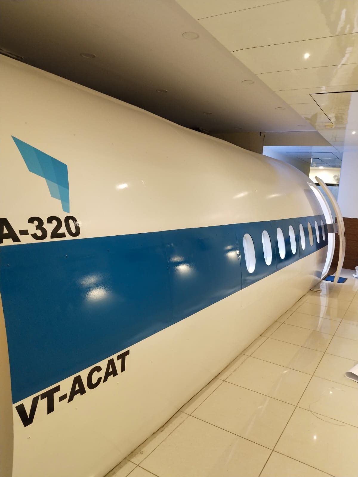 A320-style fuselage mock-up, VT-ACAT livery